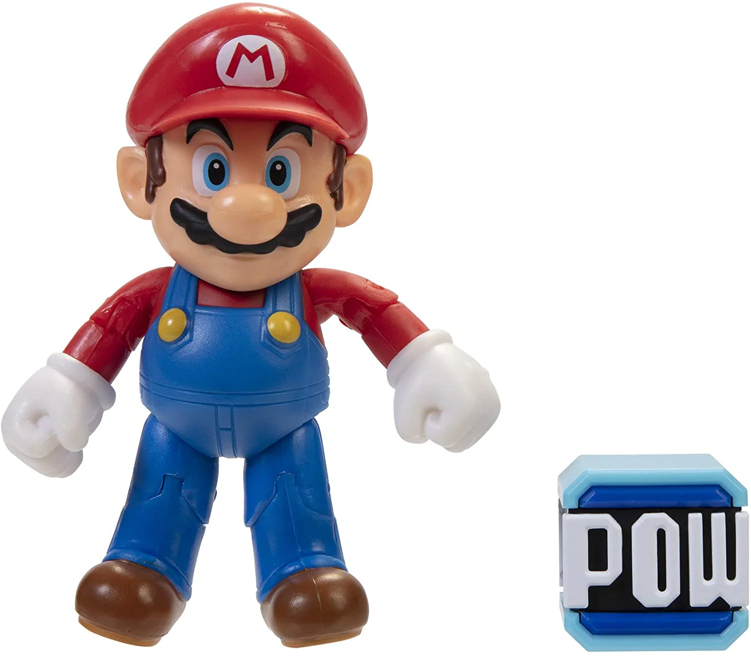 SUPER MARIO Collectible Mario 4" Poseable Articulated Action Figure with POW Accessory - Image 3